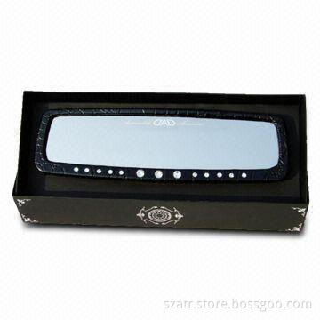 Car Mirror with Imitation Diamond, Available in Black and White Colors
